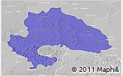 Political 3D Map of Yavatmal, lighten, desaturated