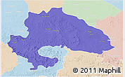 Political 3D Map of Yavatmal, lighten