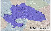 Political 3D Map of Yavatmal, lighten, semi-desaturated
