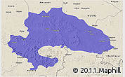 Political 3D Map of Yavatmal, shaded relief outside