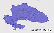 Political 3D Map of Yavatmal, single color outside