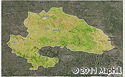 Satellite 3D Map of Yavatmal, darken, semi-desaturated