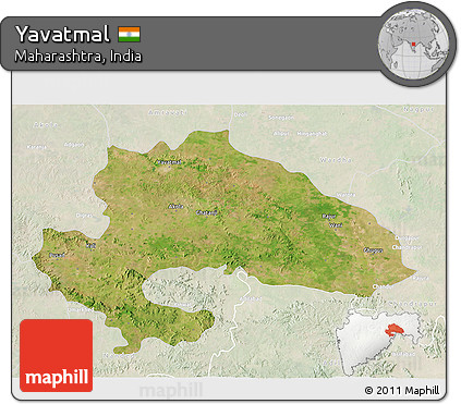 Satellite 3D Map of Yavatmal, lighten
