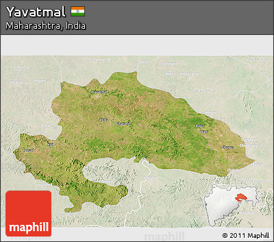 Satellite 3D Map of Yavatmal, lighten