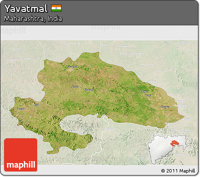 Satellite 3D Map of Yavatmal, lighten