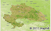 Satellite 3D Map of Yavatmal, physical outside