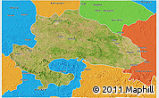 Satellite 3D Map of Yavatmal, political outside