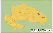Savanna Style 3D Map of Yavatmal, single color outside