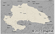 Shaded Relief 3D Map of Yavatmal, darken, desaturated