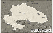 Shaded Relief 3D Map of Yavatmal, darken