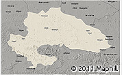 Shaded Relief 3D Map of Yavatmal, darken, semi-desaturated