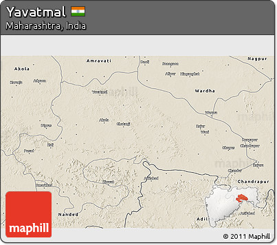 Shaded Relief 3D Map of Yavatmal