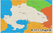 Shaded Relief 3D Map of Yavatmal, political outside