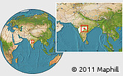Satellite Location Map of Yavatmal, highlighted parent region, within the entire country