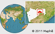 Satellite Location Map of Yavatmal, highlighted parent region
