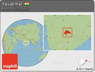 Savanna Style Location Map of Yavatmal