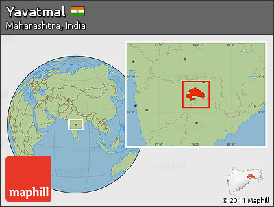 Savanna Style Location Map of Yavatmal