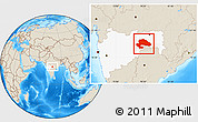 Shaded Relief Location Map of Yavatmal, highlighted parent region