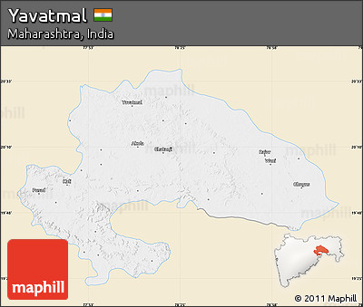 Classic Style Map of Yavatmal, single color outside