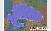 Political Map of Yavatmal, darken, semi-desaturated