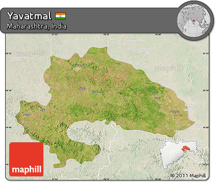 Satellite Map of Yavatmal, lighten