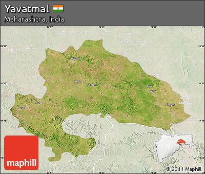 Satellite Map of Yavatmal, lighten
