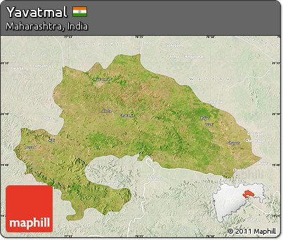 Satellite Map of Yavatmal, lighten