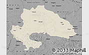 Shaded Relief Map of Yavatmal, darken, desaturated