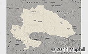 Shaded Relief Map of Yavatmal, darken, semi-desaturated