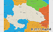 Shaded Relief Map of Yavatmal, political outside