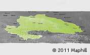 Physical Panoramic Map of Yavatmal, darken, desaturated