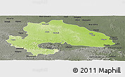 Physical Panoramic Map of Yavatmal, darken, semi-desaturated