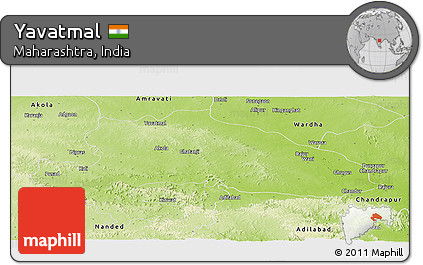 Physical Panoramic Map of Yavatmal
