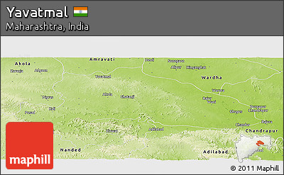 Physical Panoramic Map of Yavatmal