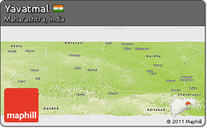 Physical Panoramic Map of Yavatmal