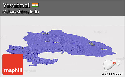 Political Panoramic Map of Yavatmal, cropped outside