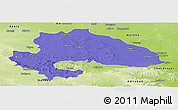 Political Panoramic Map of Yavatmal, physical outside