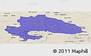 Political Panoramic Map of Yavatmal, shaded relief outside