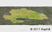 Satellite Panoramic Map of Yavatmal, darken, semi-desaturated