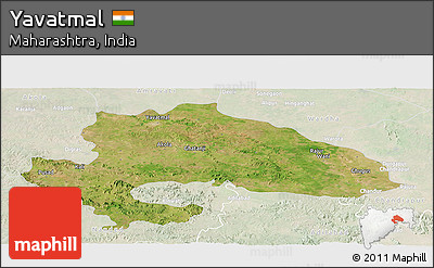Satellite Panoramic Map of Yavatmal, lighten