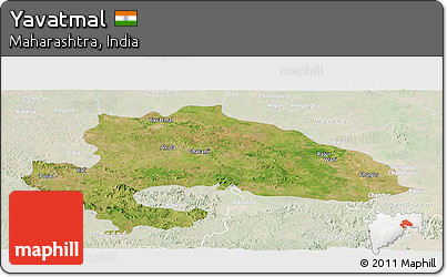 Satellite Panoramic Map of Yavatmal, lighten