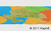 Satellite Panoramic Map of Yavatmal, political outside