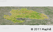 Satellite Panoramic Map of Yavatmal, semi-desaturated