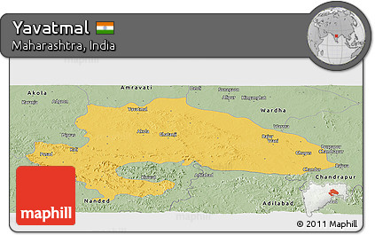 Savanna Style Panoramic Map of Yavatmal