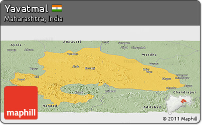 Savanna Style Panoramic Map of Yavatmal