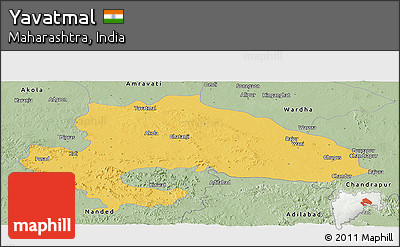 Savanna Style Panoramic Map of Yavatmal