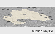 Shaded Relief Panoramic Map of Yavatmal, darken, desaturated