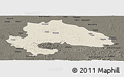 Shaded Relief Panoramic Map of Yavatmal, darken