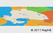 Shaded Relief Panoramic Map of Yavatmal, political outside