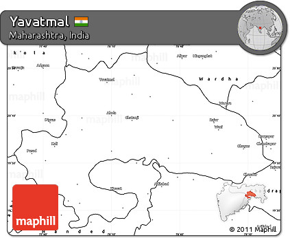 Blank Simple Map of Yavatmal